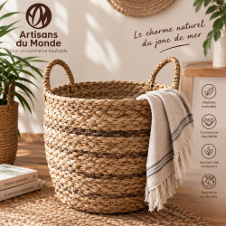 Panier tressé en jonc de mer